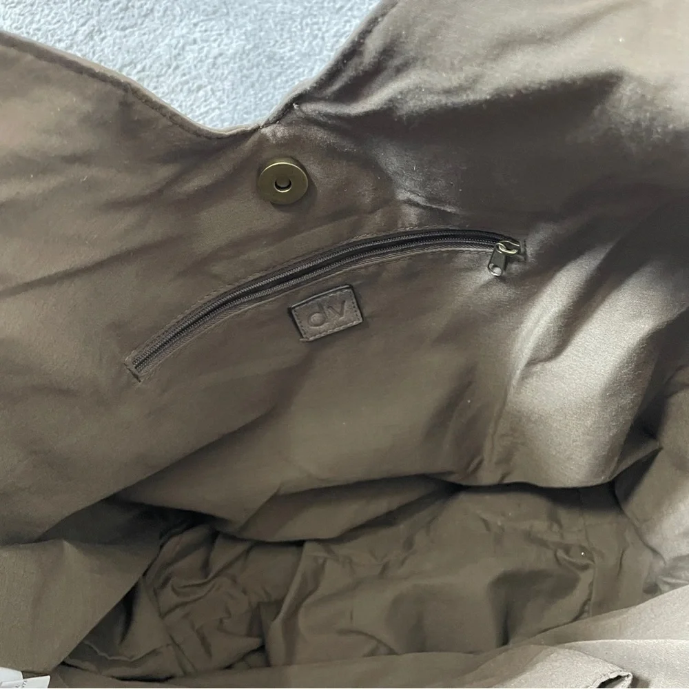 DV by‎ Dolce Vita Large Gray Taupe Fringe Hobo Bag